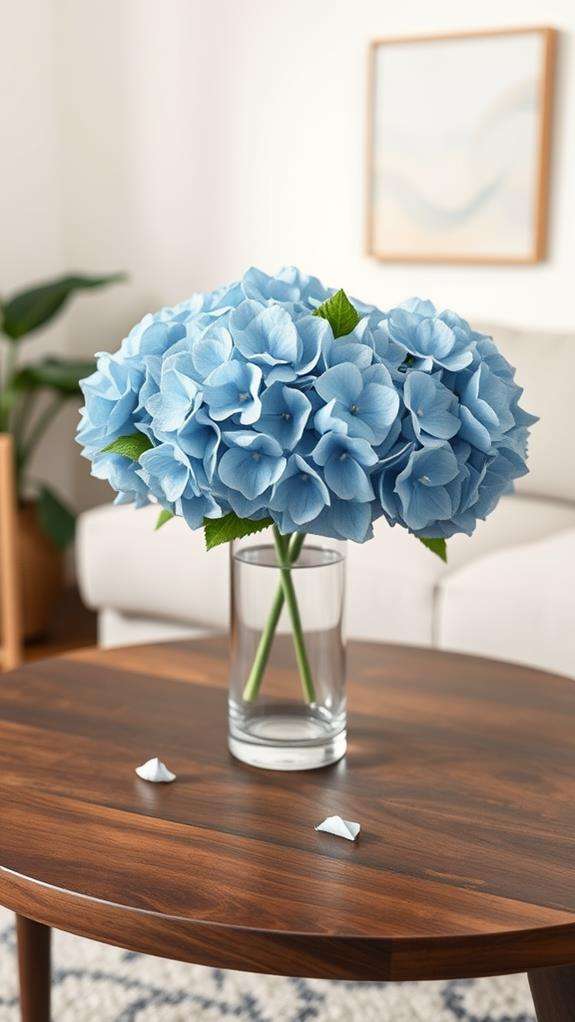 colorful blooming hydrangea flowers