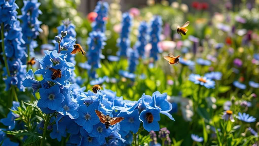 blue flower pollinator habitats