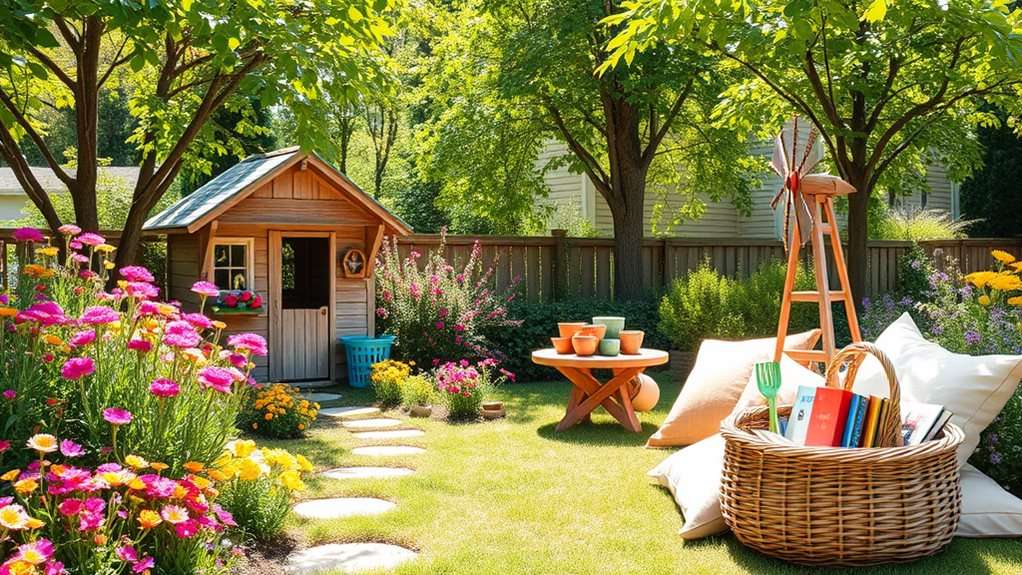 children s garden play area