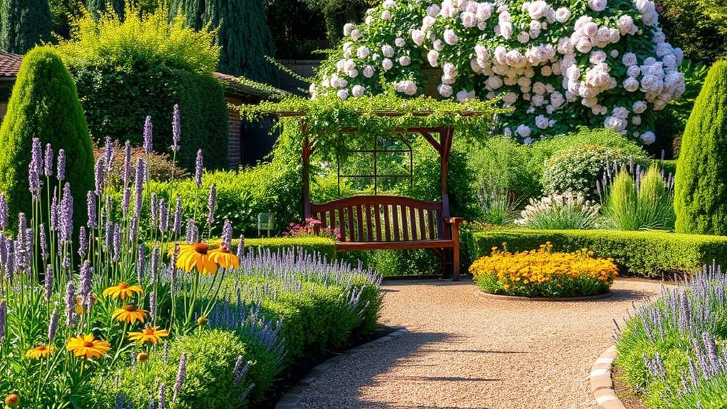 curved pathways and borders