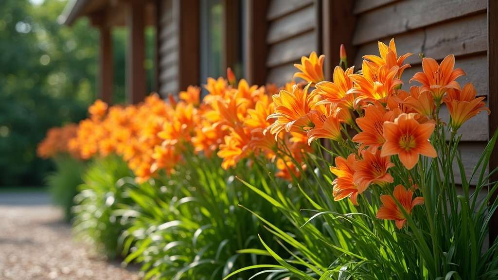 des hémérocalles fleuries gracieusement