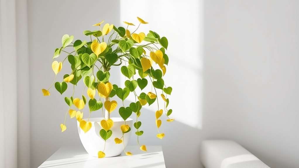 marbled golden pothos plant