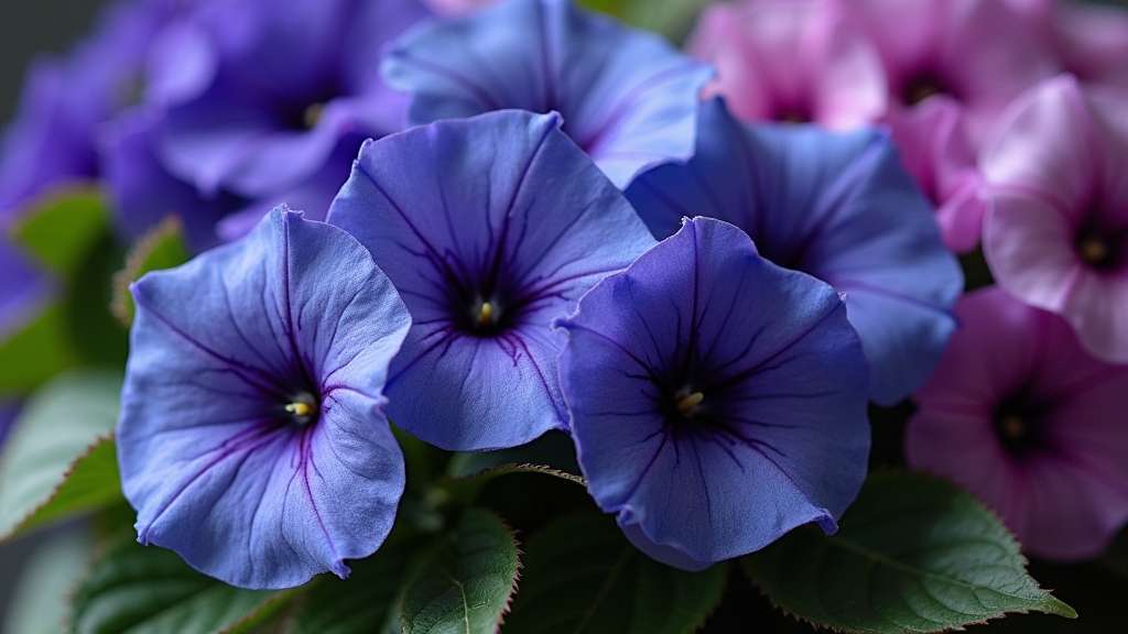 variétés bleues et violettes