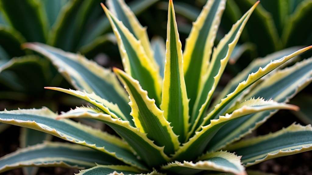 plante d'agave rayée colorée