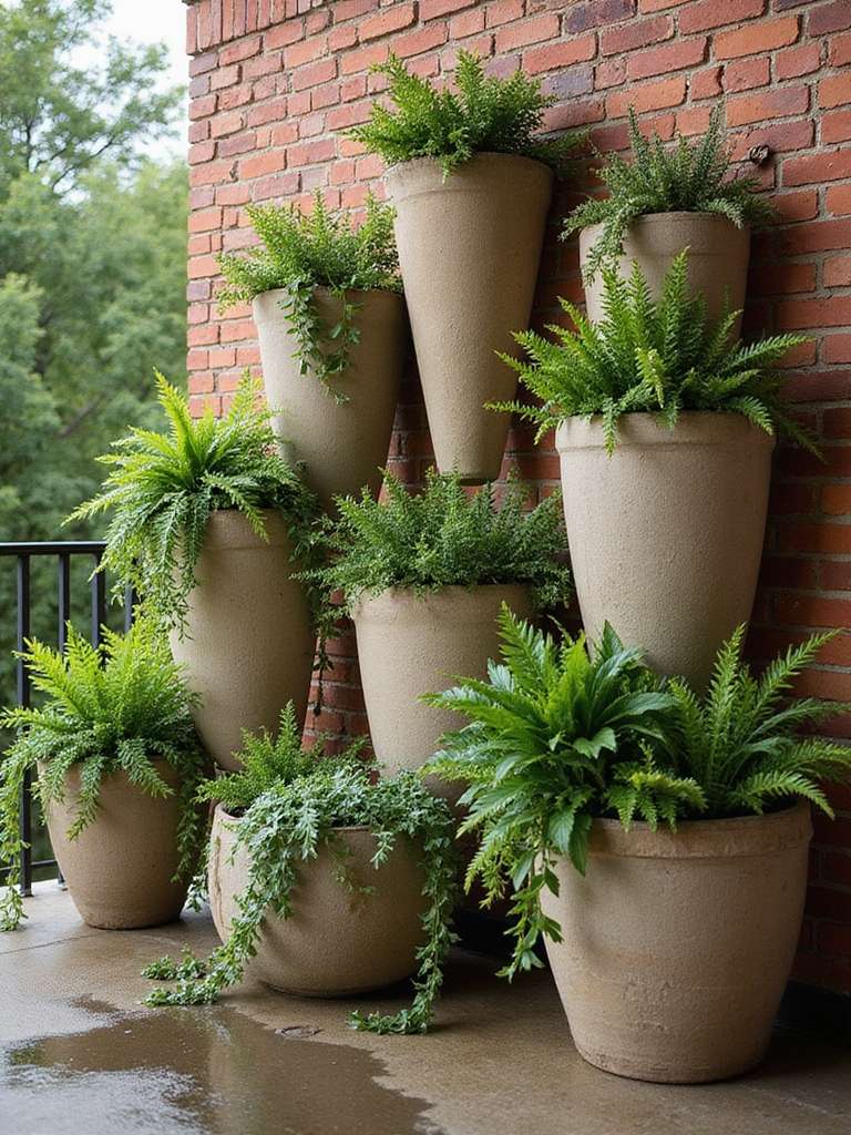 jardinières verticales en béton