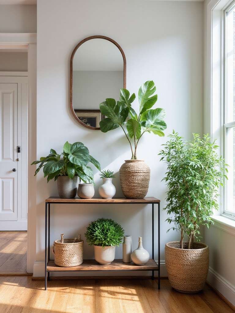 plantes en pot dans des contenants élégants