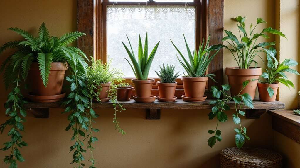 rural bathroom plant selection