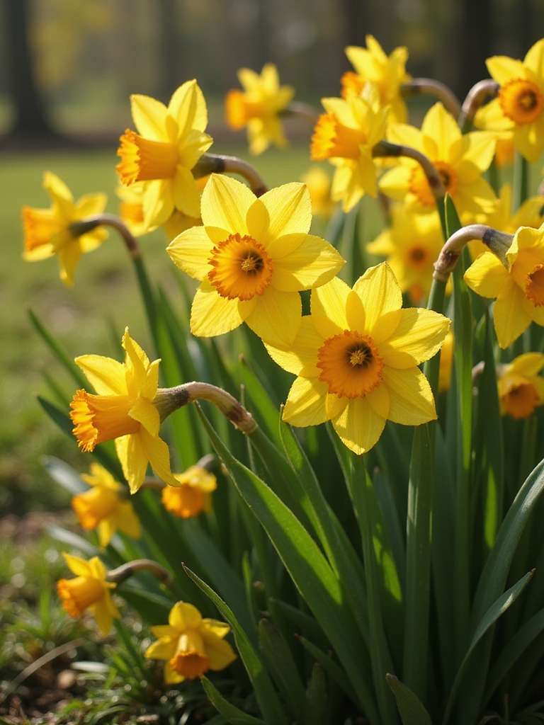 variations de hauteur des fleurs de printemps