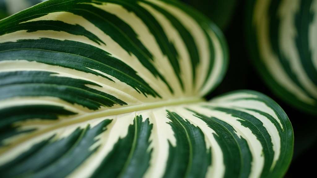 feuille striée blanche