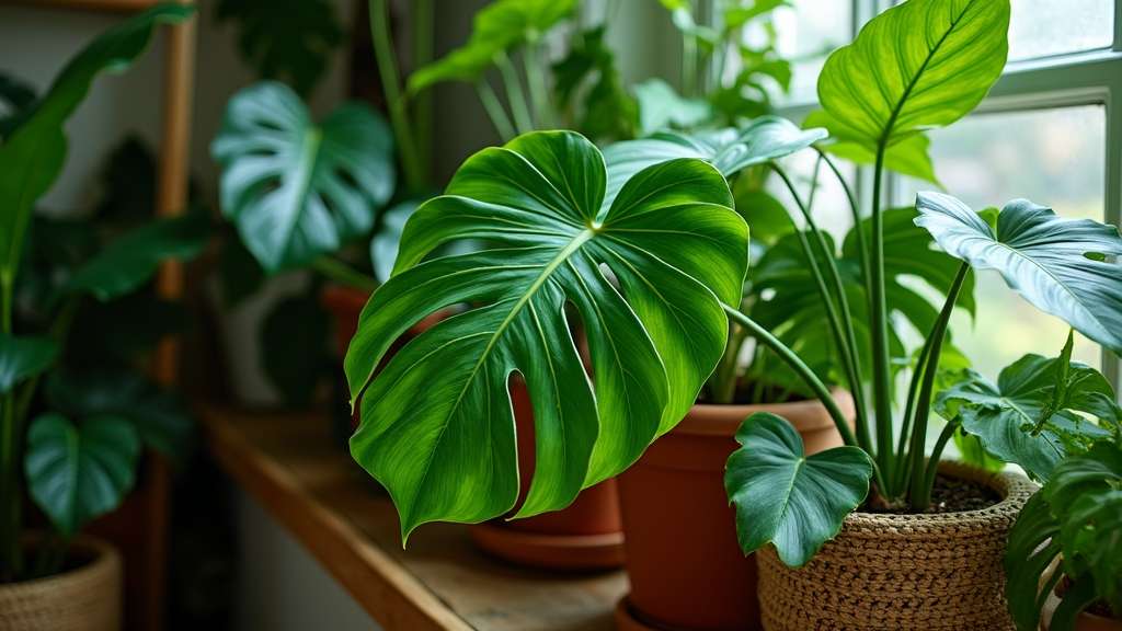 plante d'intérieur tropicale avec des fenestrations