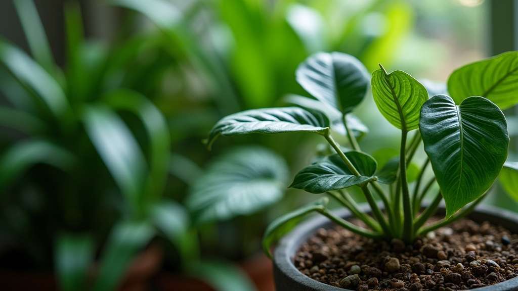 plante d'intérieur tropicale avec des feuilles en forme de cœur