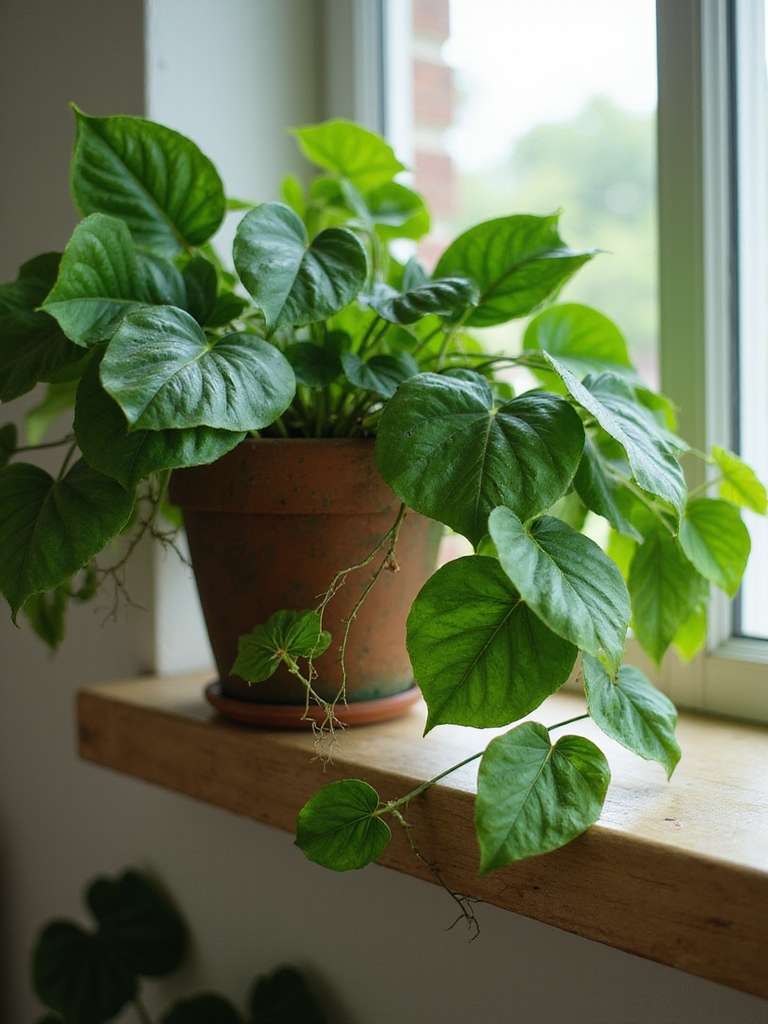 plante d'intérieur tropicale à feuilles en forme de cœur