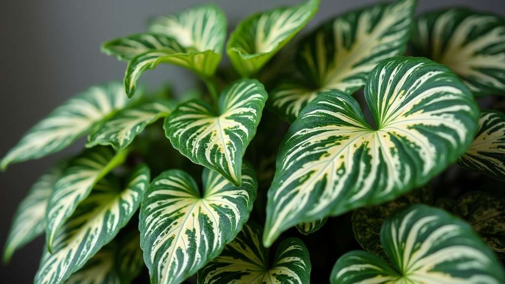 variegated indoor plant leaves