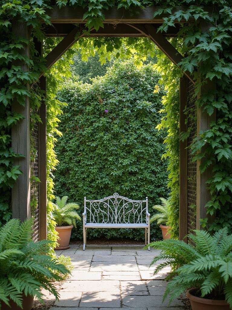 cadrage d'entrée végétalisé vertical