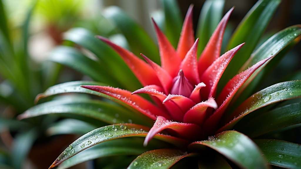 plante de bromelia chanceuse et vibrante
