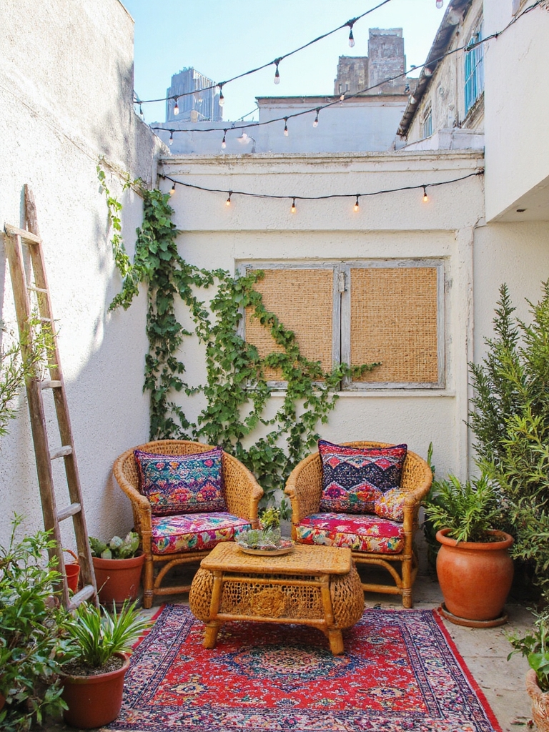 conception de rooftop lounge bohème