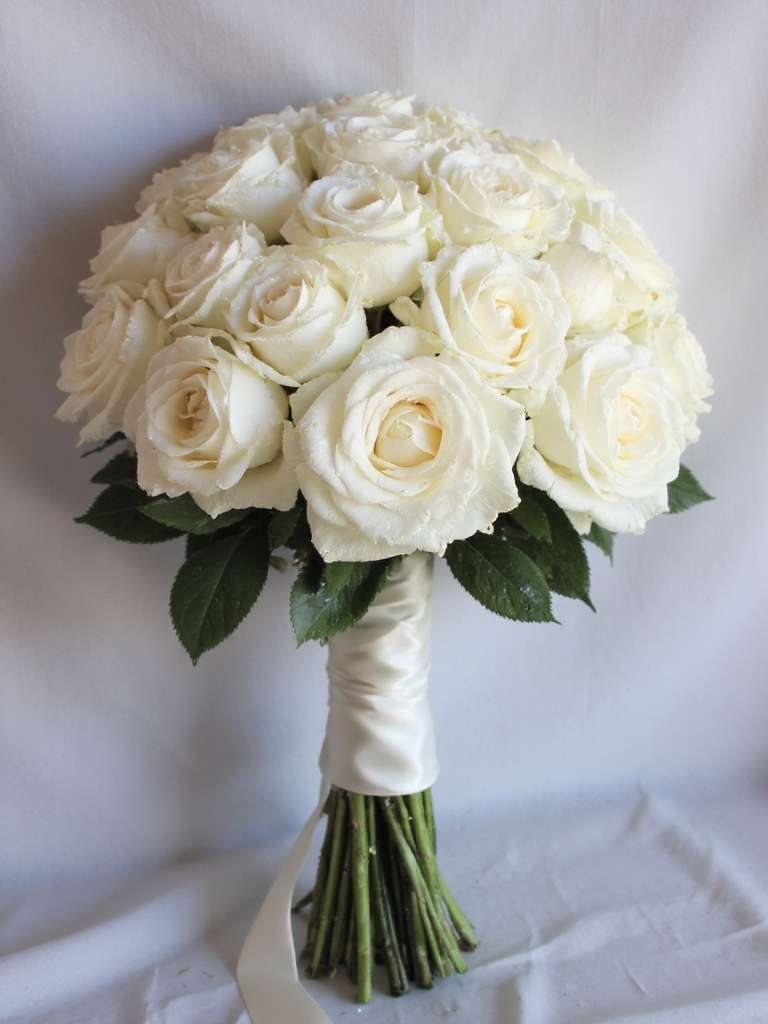 bouquet de roses blanches classique