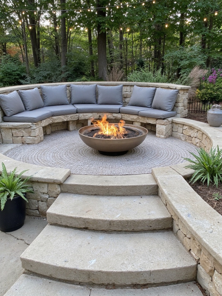 espace de rassemblement extérieur confortable