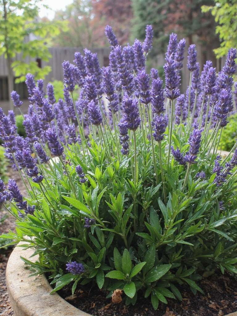 plates-bandes surélevées de lavande