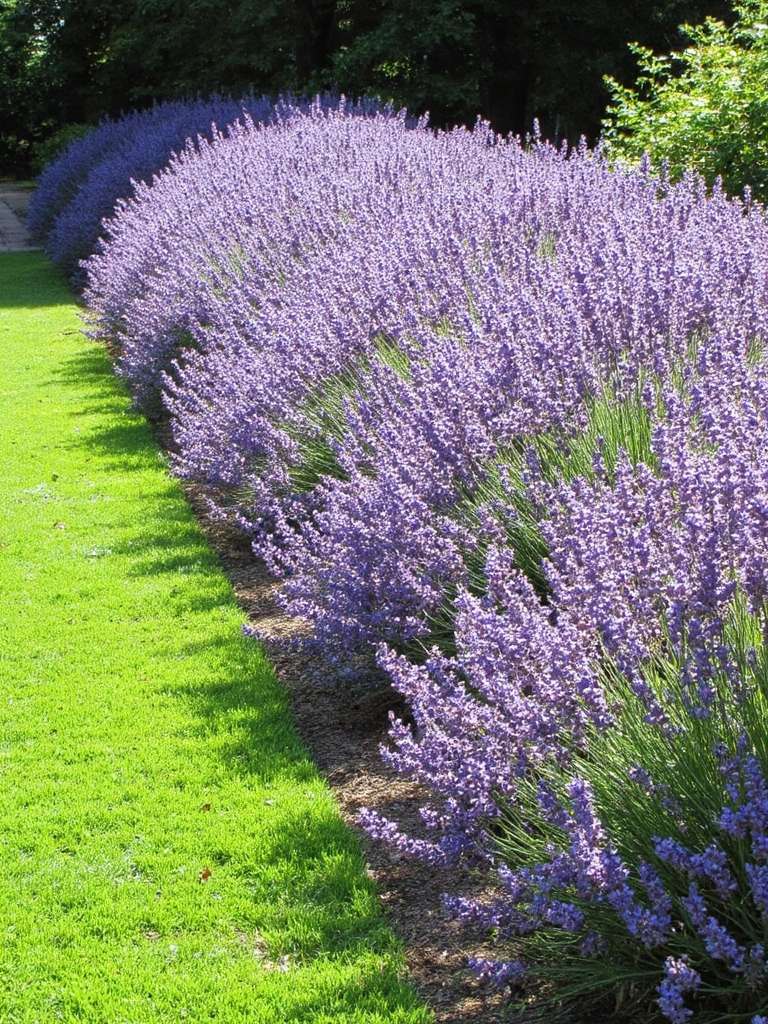 haies de lavande comme séparateurs