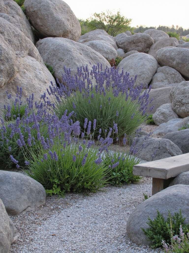 la lavande prospère dans les jardins de rocaille