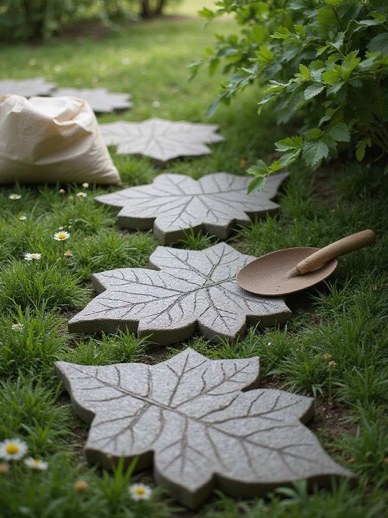 tuiles de béton en forme de feuille bricolage
