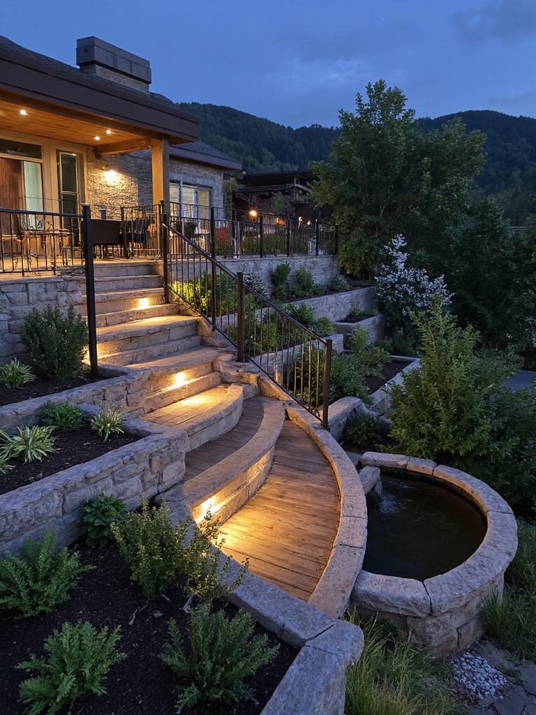 inspiration de conception de terrasse à plusieurs niveaux