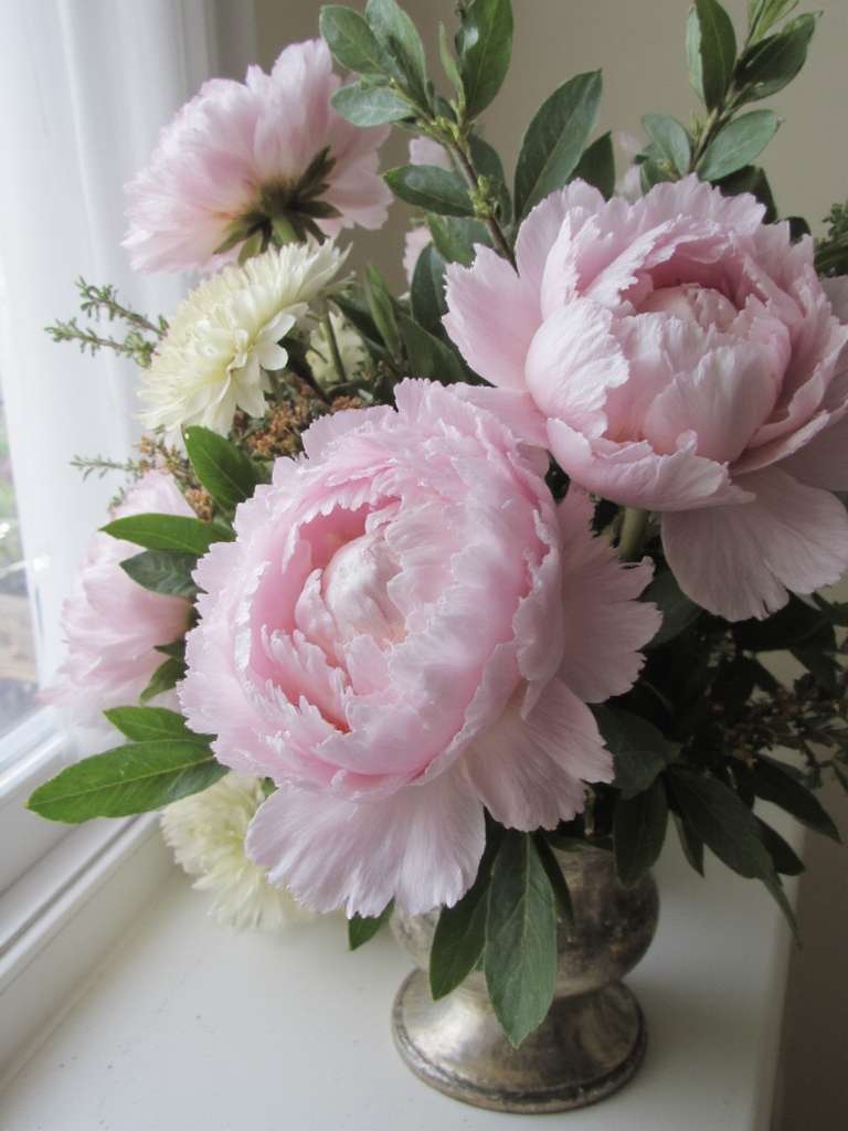 arrangement de bouquet de pivoines romantique