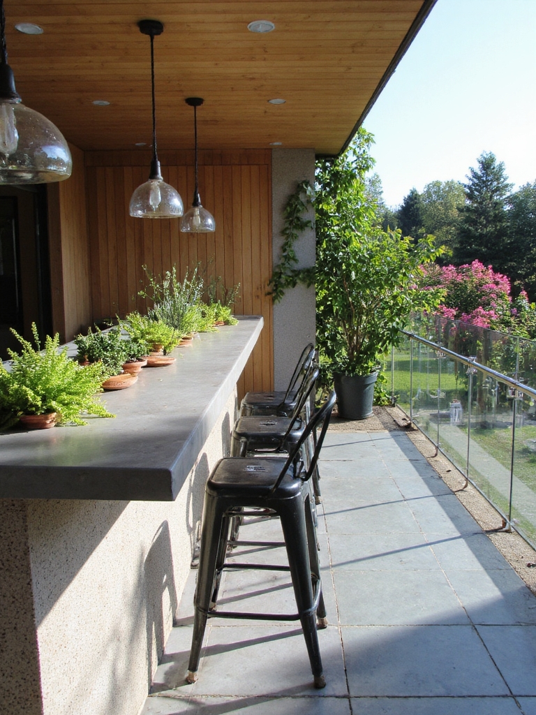 installation de bar extérieur élégante