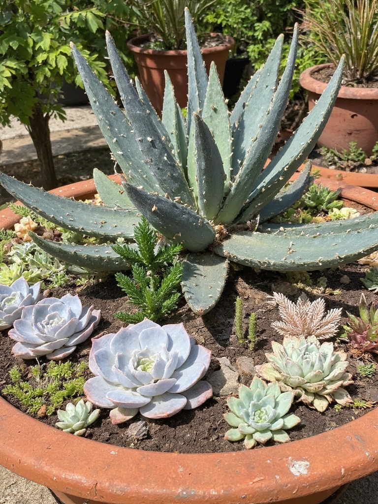 arrangement inspiré des cactus nécessitant peu d'entretien