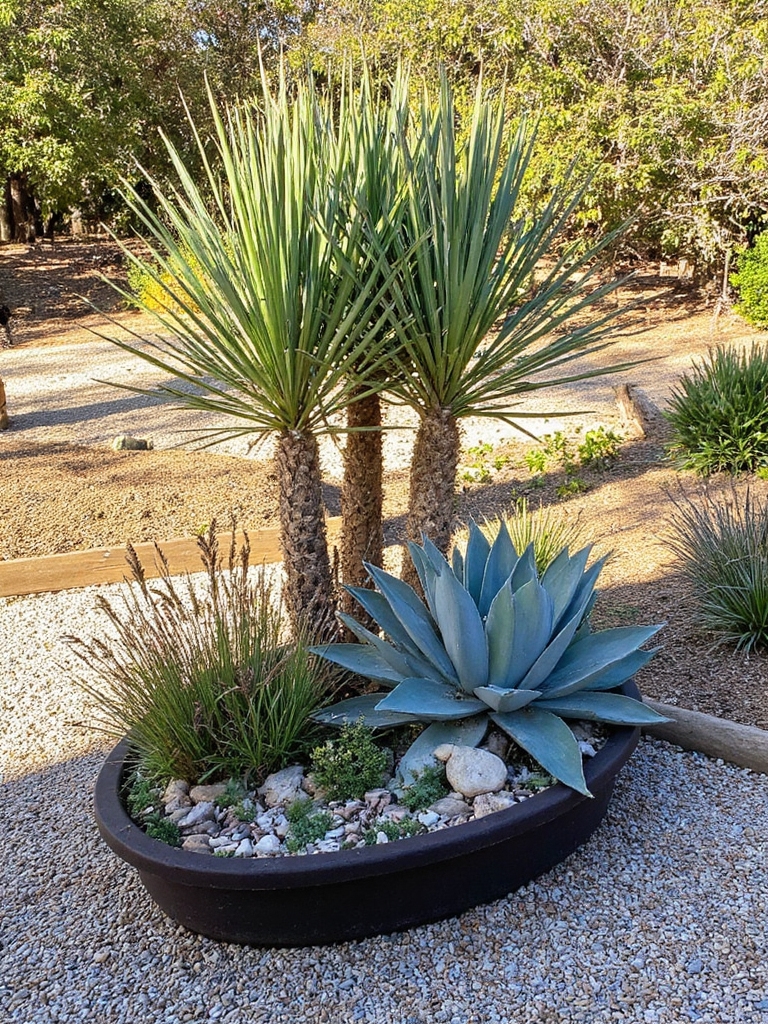 duo architectural de plantes résistantes à la sécheresse