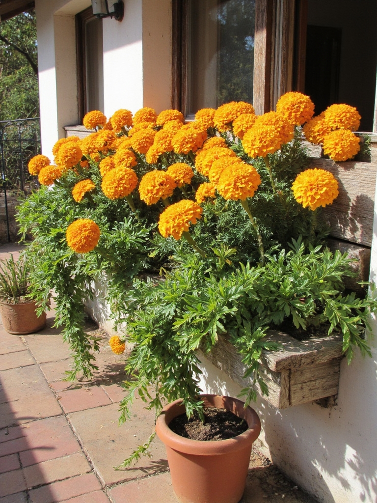 des soucis vibrants pour les conteneurs