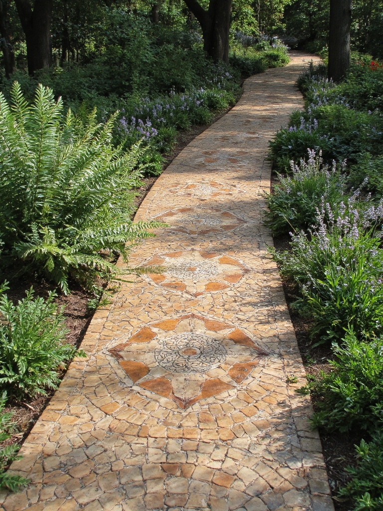 conceptions créatives de jardins en mosaïque