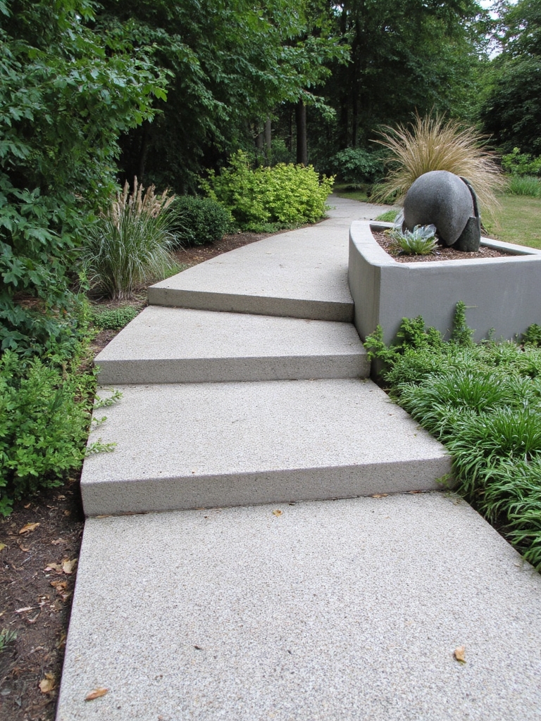 conceptions modernes de jardins en béton