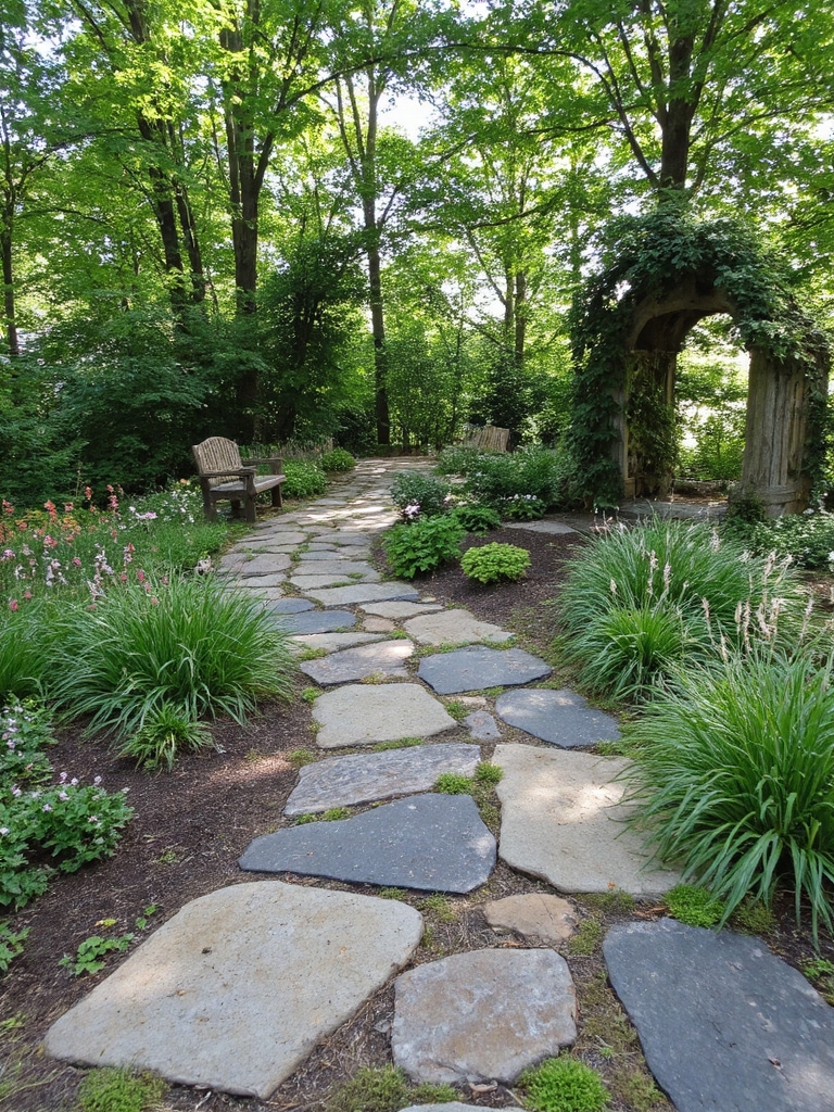 chemin de jardin en pierre naturelle
