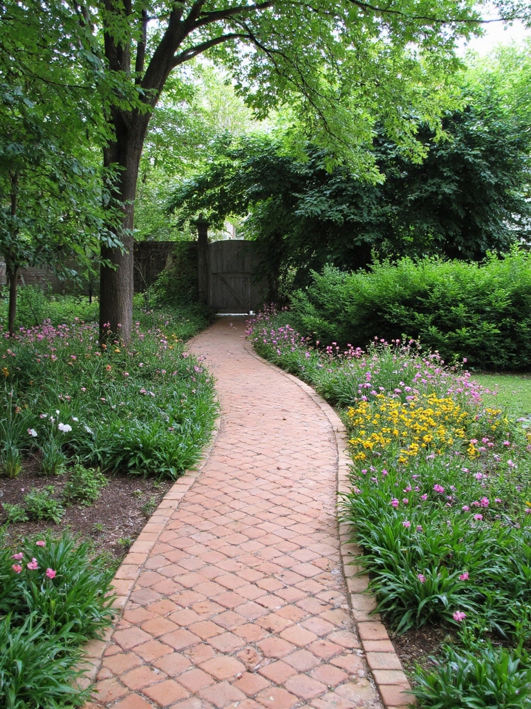 conception de jardin en carreaux de terre cuite