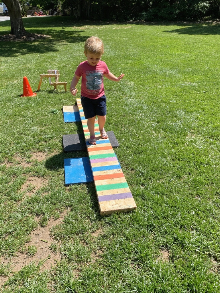 défi amusant de poutre d'équilibre