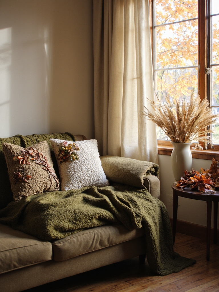 décor chaleureux avec des plantes séchées