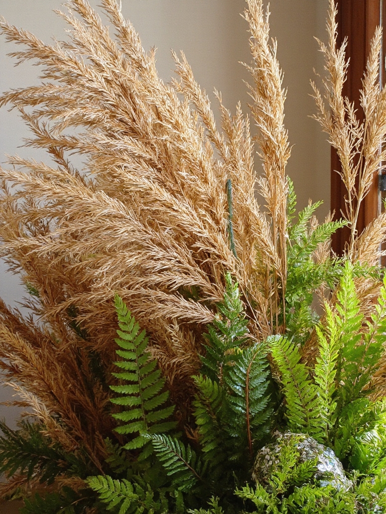 herbes sèches et feuillage frais