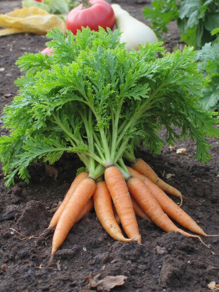 carottes croquantes fraîches du jardin