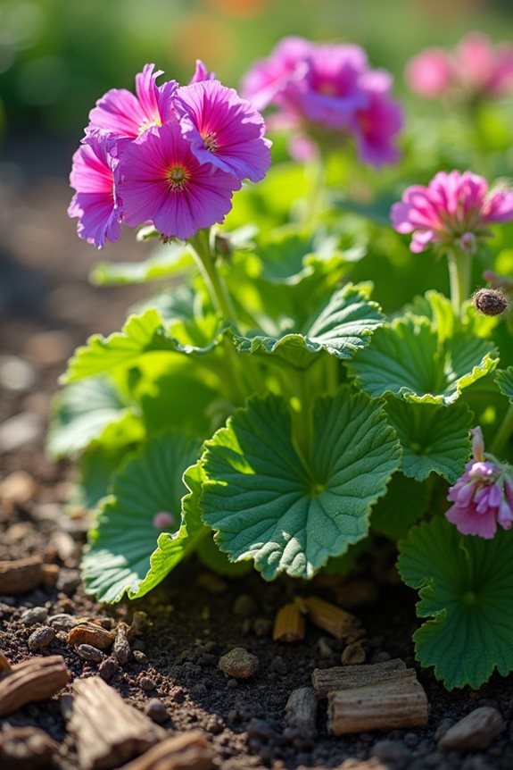 les géraniums de jardin repoussent les nuisibles