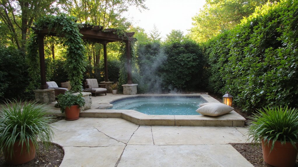 idées d'oasis de jardin avec jacuzzi