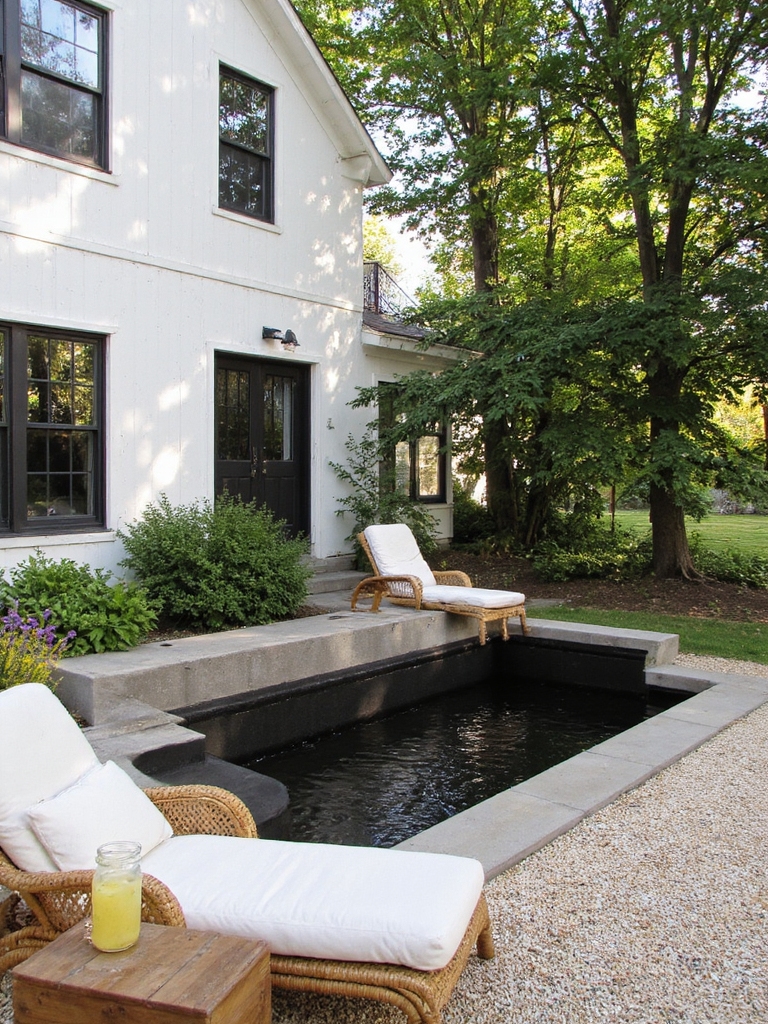 élégance de piscine de ferme moderne