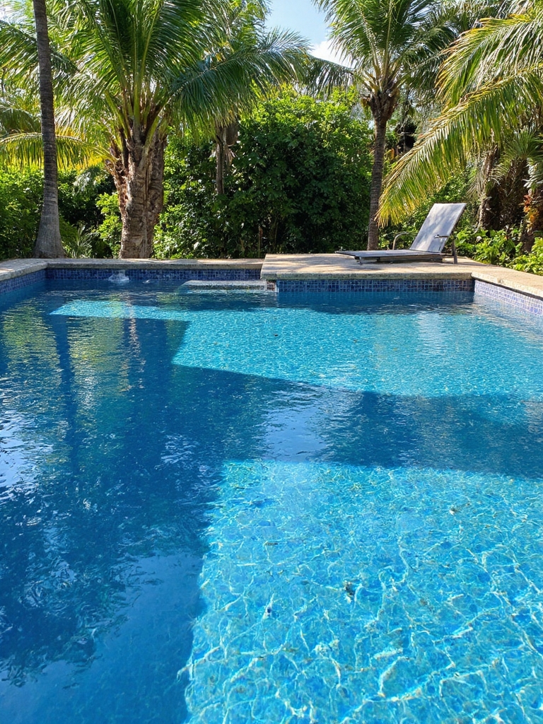 piscine moderne carrelée en verre
