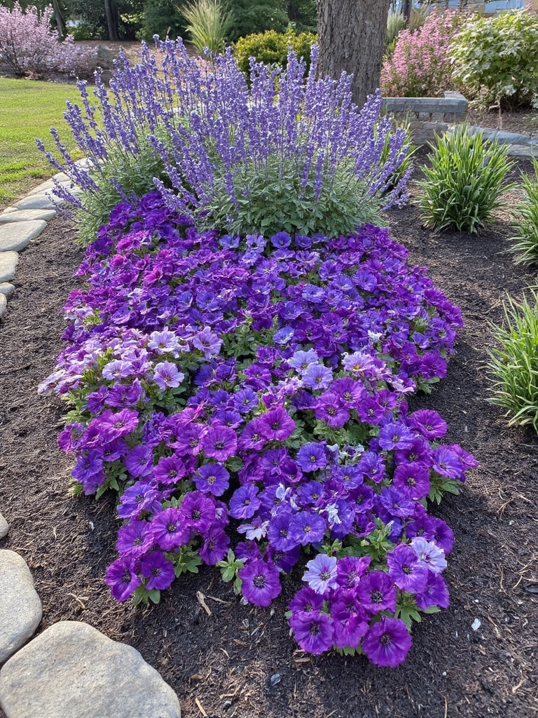 schéma de couleurs monochromatique pour jardin
