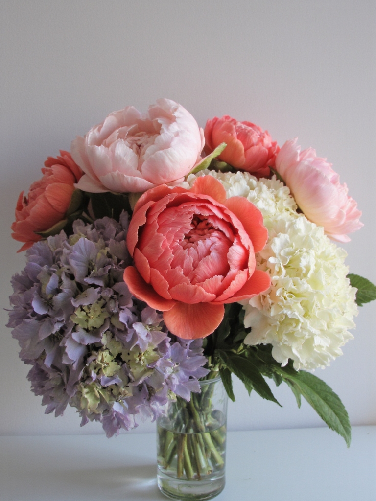 pivoines et renoncules pastel