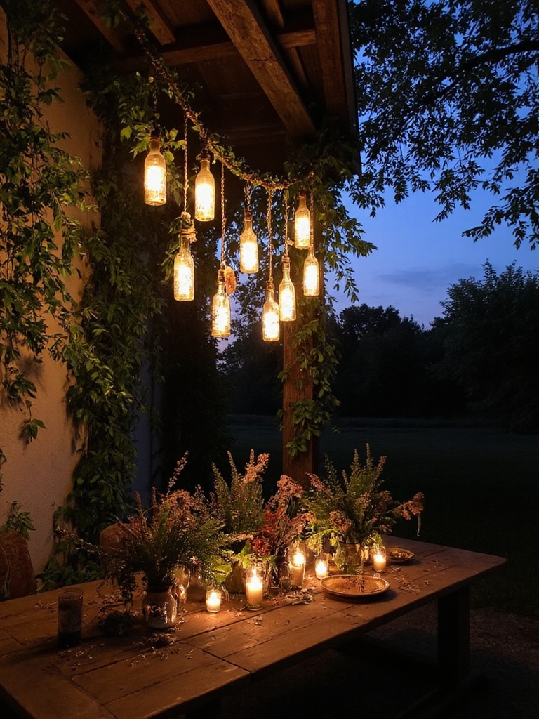 Lampes en bouteilles de vin recyclées