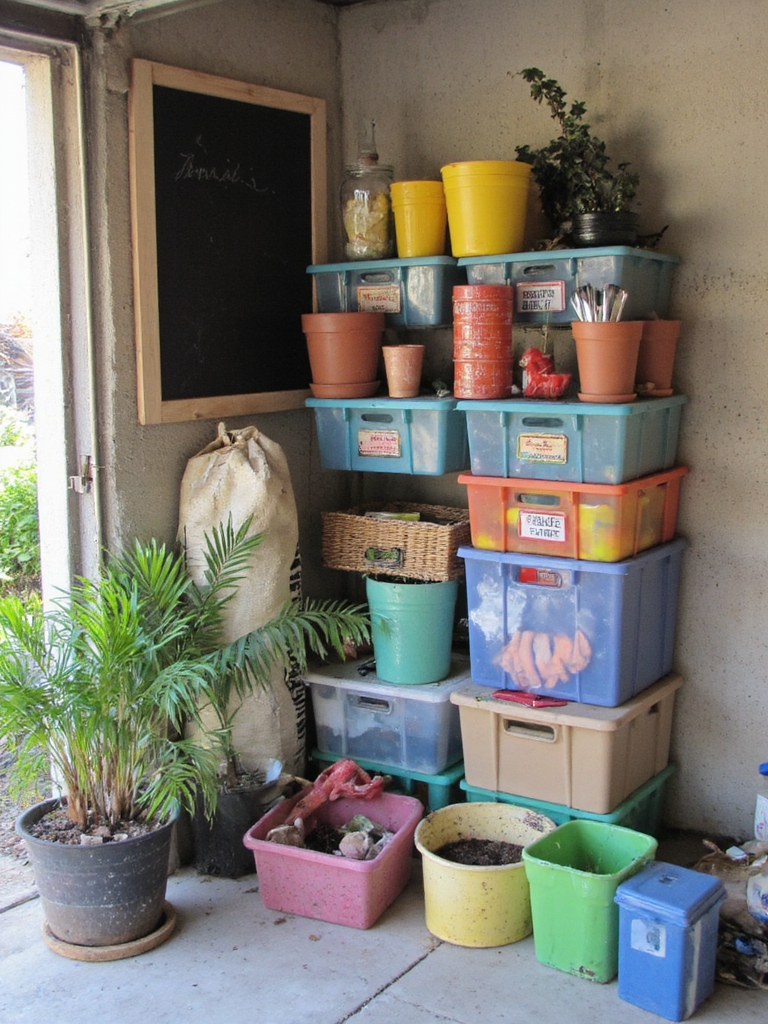 stockage transparent pour le jardinage