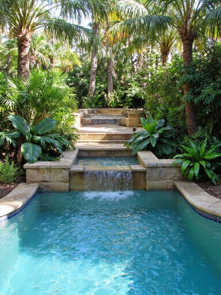 jardin aquatique tropical à plusieurs niveaux