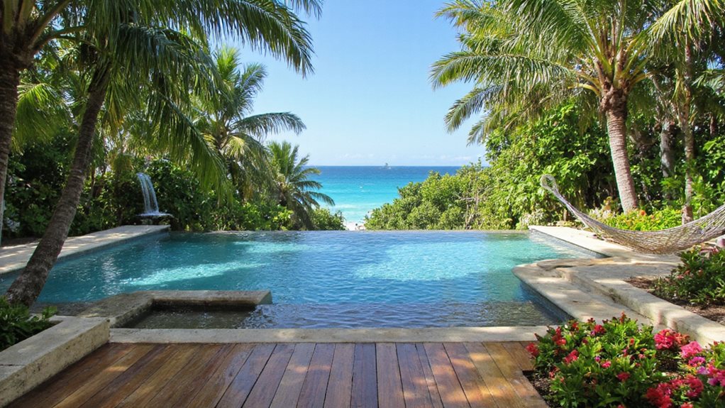 idées de jardin de piscine tropicale